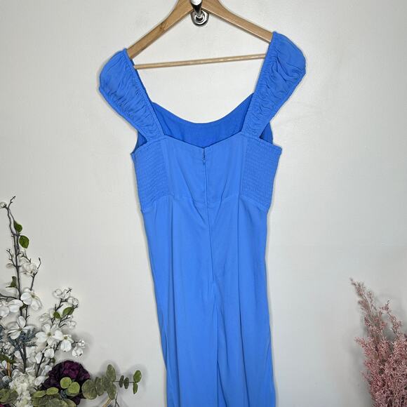 ABERCROMBIE & FITCH Slip Midi Maxi Dress Marina Blue Sz XLT {3W20} - Picture 4 of 7